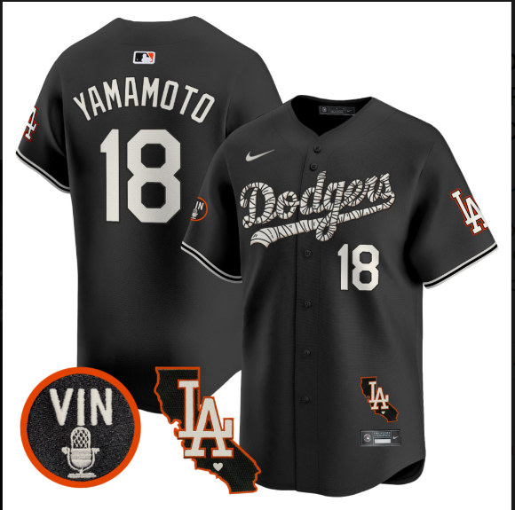 Men Los Angeles Dodgers #18 Yamamoto 2025 black Limited Stitched Jersey style 2->los angeles dodgers->MLB Jersey